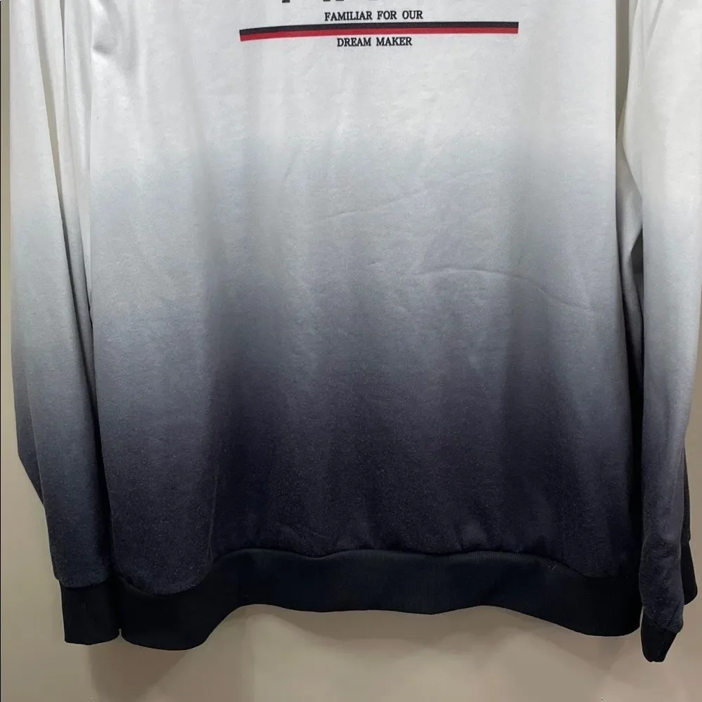 Men’s Minimalist Paris Graphic Gradient Pullover Crewneck size 2X